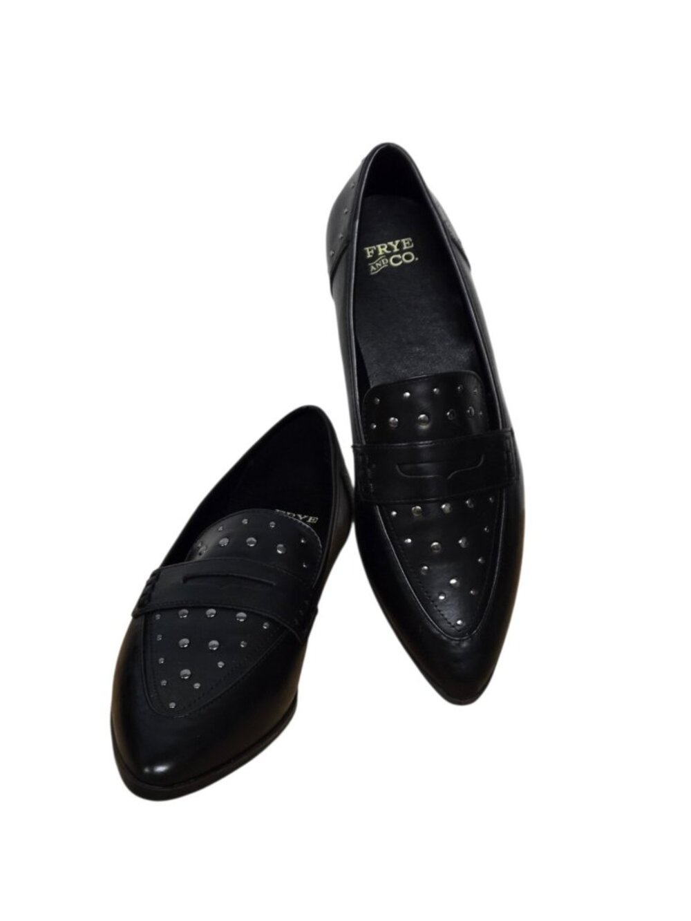 Frye and Co.  Elara Studded Pointed Toe Loafers Black Womens Size 8 M Classic
